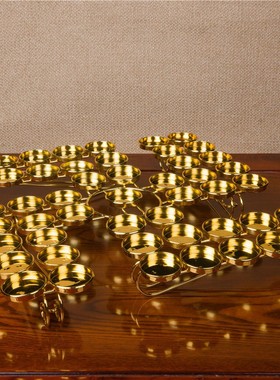 万字双排49盏莲花荷花酥油灯灯座灯架佛灯供灯家用烛台供品摆件