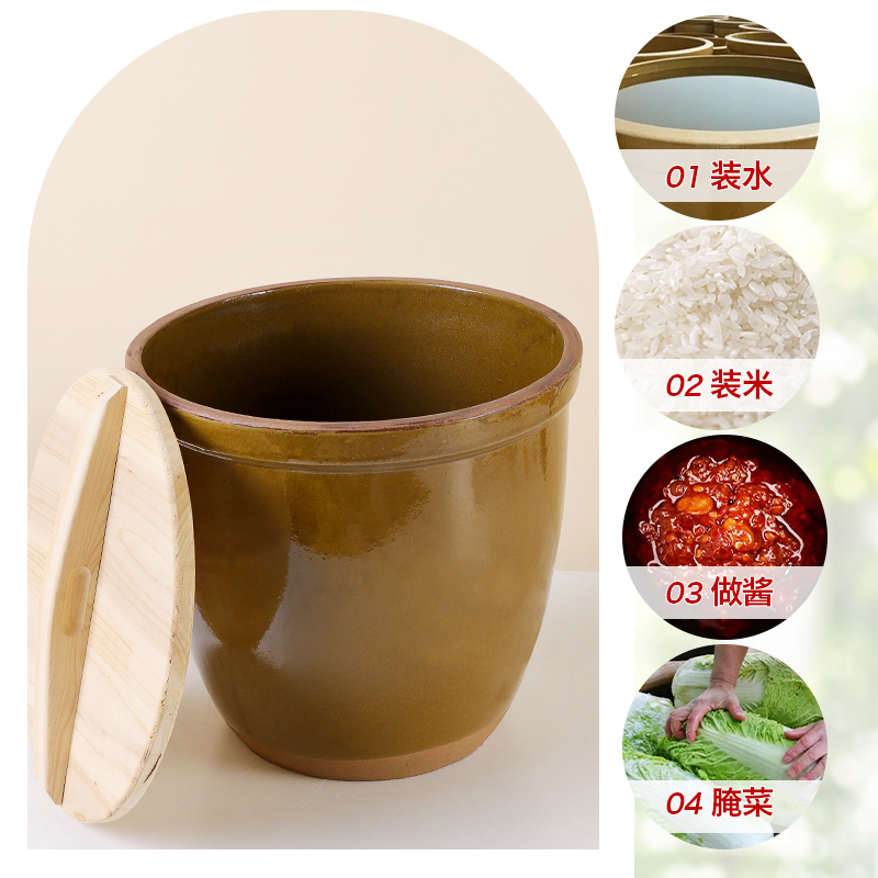 腌肉缸家用腌咸肉腊肉的缸老式陶瓷淹肉腌肉容器土陶水缸瓦罐坛子