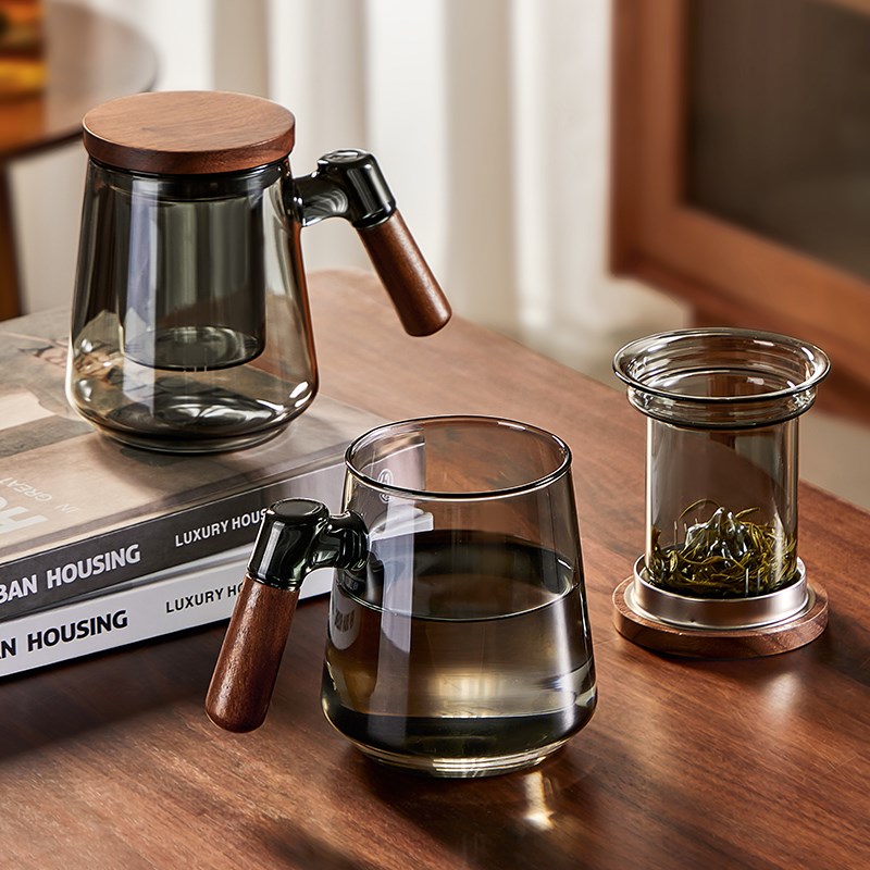 泡茶杯家用茶水分离玻璃观山杯男女士专用高档茶具办公室喝水杯具