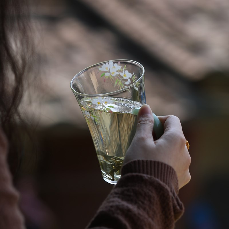 一品仟堂茶杯玻璃个人专用主人杯办公家用水杯高硼硅耐热玻璃茶杯