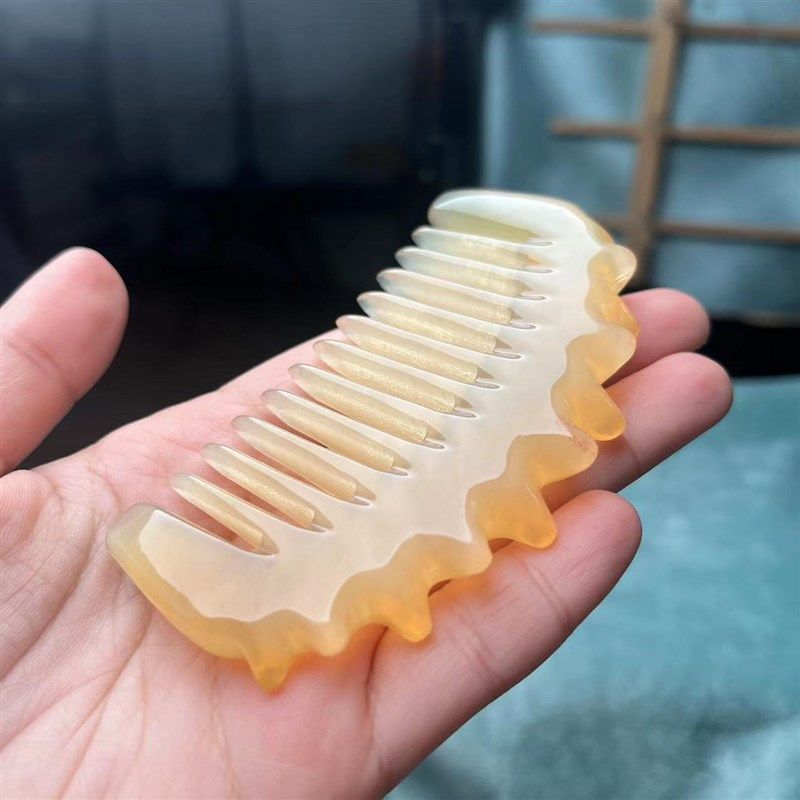 天然羊角梳比牛角梳耐用海参钉按摩便携粗齿女士防脱发多功能