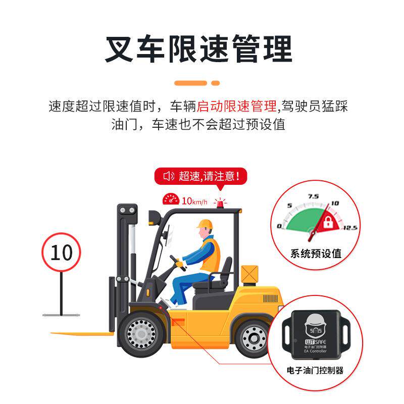 唯指创安全叉车速器铲车指纹锁工程SF-130车辆速度理限带纹锁扫管