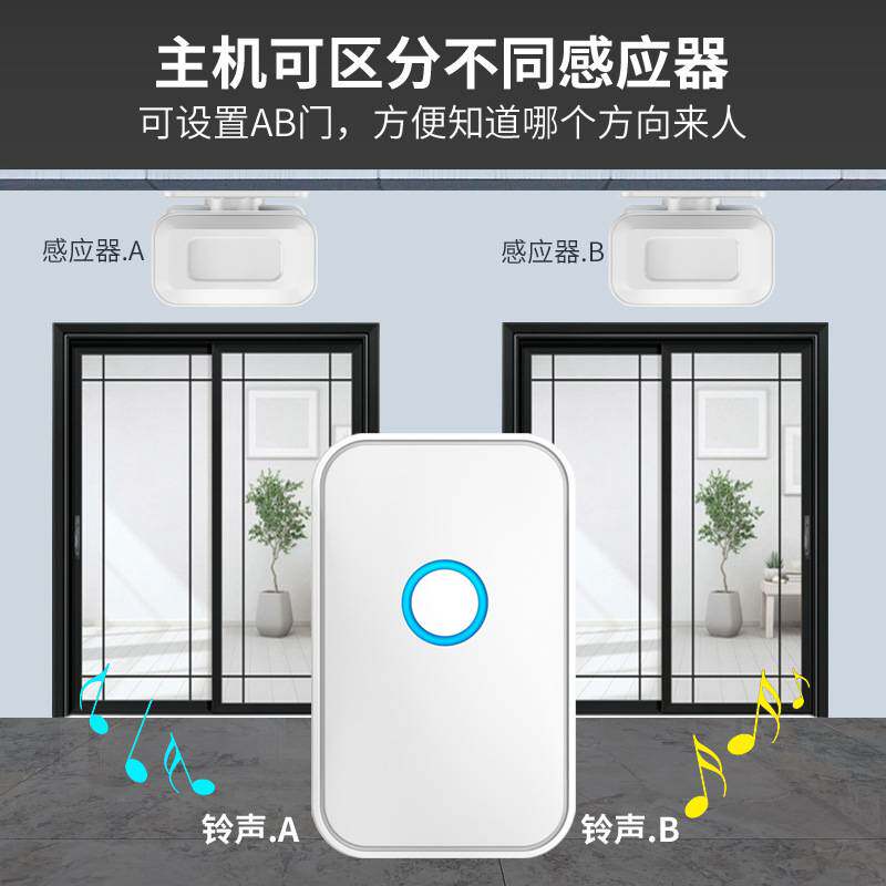 充电款欢迎光临感应器店铺进门叮咚语音迎宾挂牌感应门铃商用