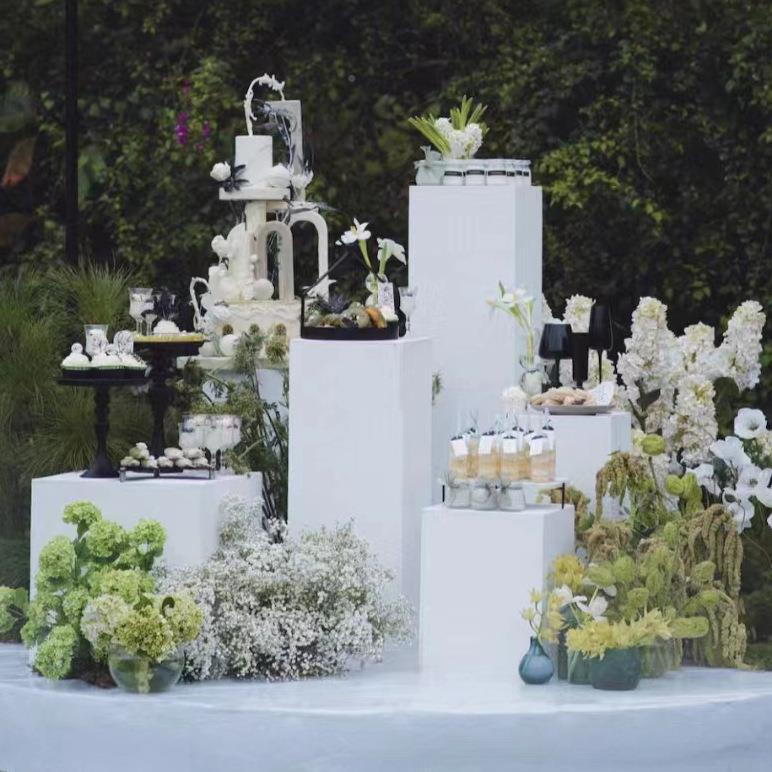 婚礼堂方铁艺柱路引地台酒店宴婚F76T6JT9圆柱摆件橱窗庆展台蛋糕