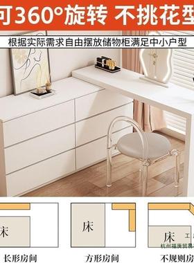 实木妆台小户型202现代简约梳化妆桌小5型主RIP卧原室木风轻奢收