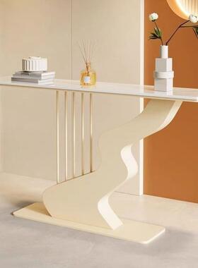 油风轻奢岩奶玄关桌创意入玄UBK关台酒店别墅户走廊条案艺术端景