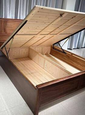 北美黑7611胡桃实床1.8米新中简约用家主卧室双式人床1.5米储物木