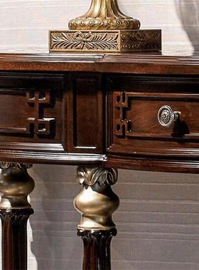 新古美典实木玄关桌装饰40723桌欧式后关现代玄简约台式半圆雕花