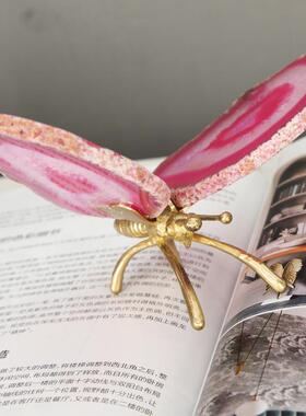 现样板房家居装KF0256摆件水晶蝴蝶蜻蜓小摆饰设客厅书房创意代品