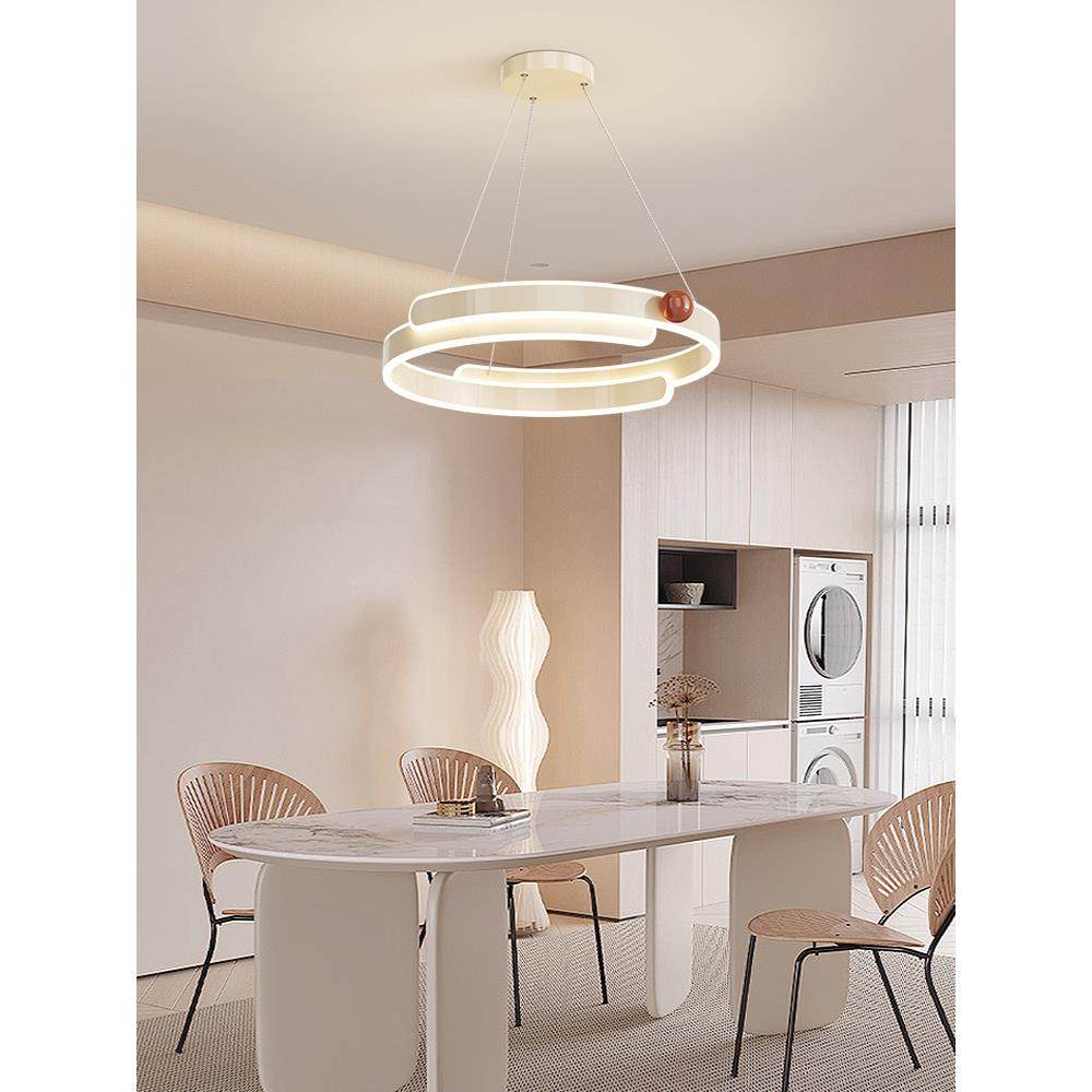 式奶油653主卧室吊灯法圆环餐灯厅民宿房间风灯设计感创意全光谱