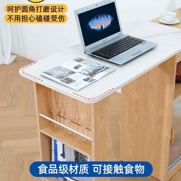 志光日式岩板吧台餐边柜隔断一体客厅实木伸缩餐桌小户型酒柜储物