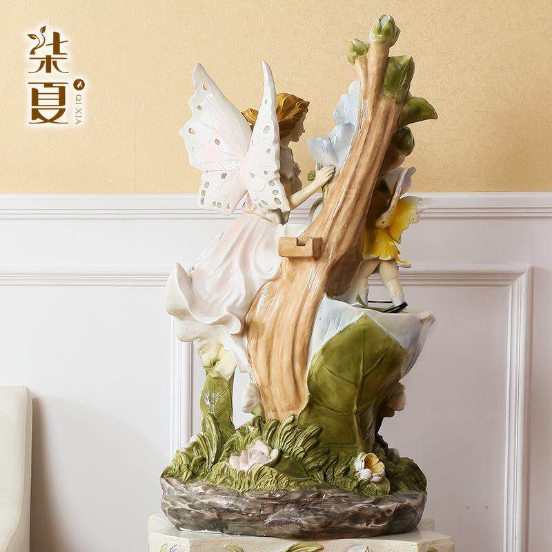 水厂家现货大型天流摆件水喷泉使客厅风UXU装饰树脂工艺品
