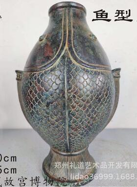 仿古鹅青铜器蒜头瓶颈壶鸭摆型盉盛hu002壶酒器分酒器歪脖鹰嘴尊