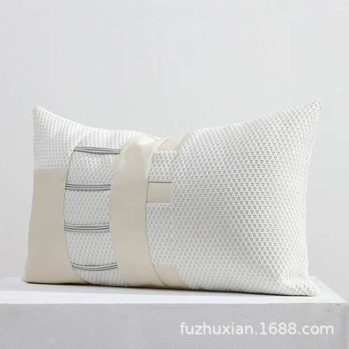 现代轻20奢沙设发抱枕靠垫样白板间酒黑店民宿客厅腰枕色拼接计师