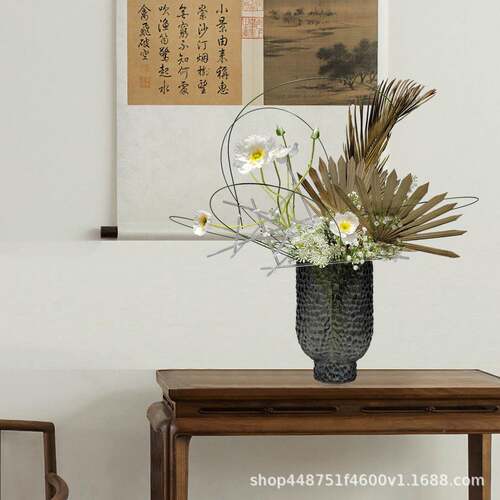 中式仿真花艺假花花装新饰插软装样板间道具酒店植物盆桌面IPP摆