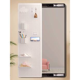 金属洞洞推拉TVE镜全板身镜门镜吸镜墙后面镜隐藏式 洞磁洞板穿衣