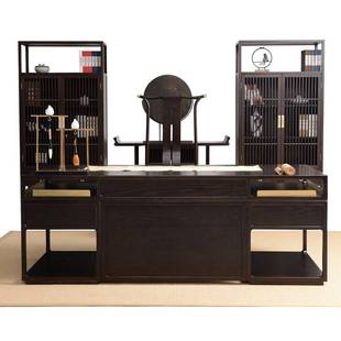 新中式实木老板办公桌现代禅意书桌总裁经理轻奢大班台书房书法桌