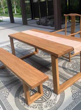 老榆木大板桌实木书长NPA桌餐桌茶桌会议桌民桌宿用简约家原木办