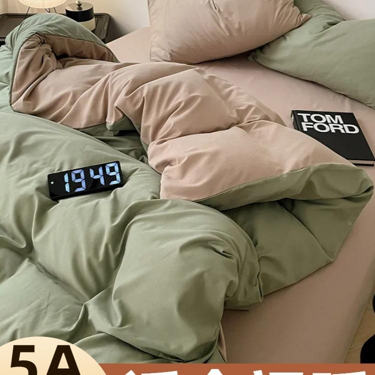 四件套床单被套被罩简纯色床学生宿舍笠水F97TS9M9洗棉3三件套约