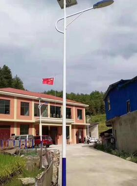 太阳能户外灯弧路面LE杆D高米灯超亮大功率工程全套60AH电池6米8