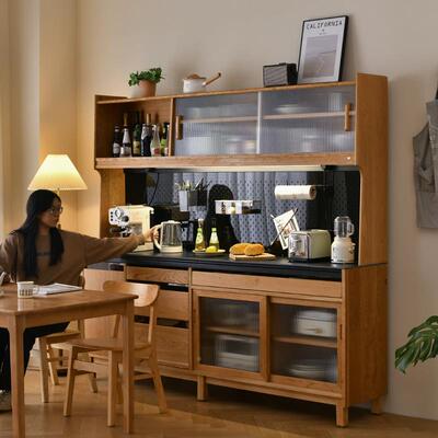 哥桃本哈根YDE餐边柜家用厅餐实木岩板樱酒柜客厅一木体靠墙储物