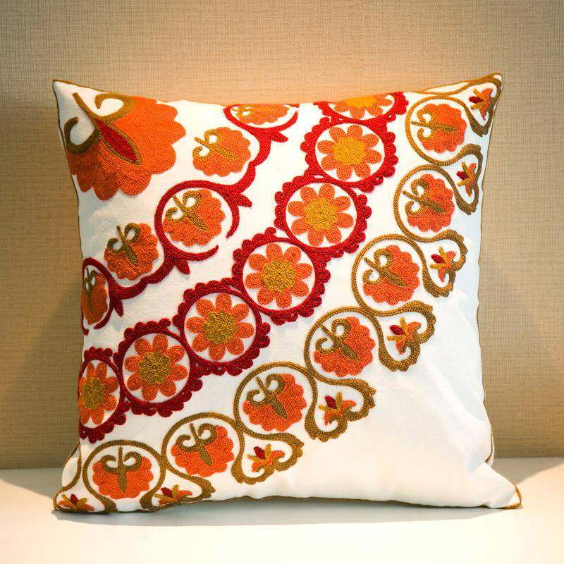 中式午睡枕沙发客刺绣厅枕ltao1017床靠头枕靠垫套不含芯美抱式民