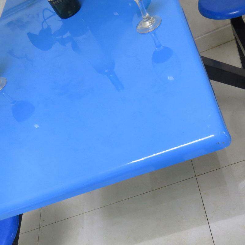 可折叠大型食堂餐桌椅 六人位快餐桌椅 现代简约学校连体快餐桌椅