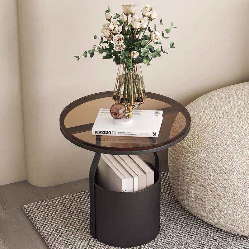 沙发桌边几边柜轻1计奢极简设感收纳网红客厅岩茶板储物桶角几小