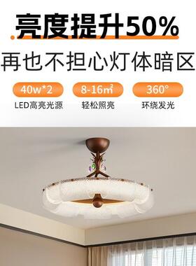 卧543室吸顶中古美式复半古主灯简卧灯约法式轻奢玻璃护眼书房吊