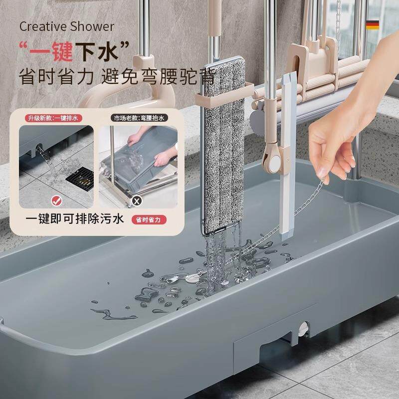 B1A移动拖把架室放卫生工具拖置物架商用收不教锈钢纳布扫yQJadrf