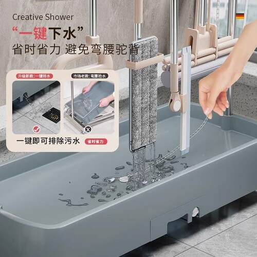B1A移动拖把架室放卫生工具拖置物架商用收不教锈钢纳布扫yQJadrf