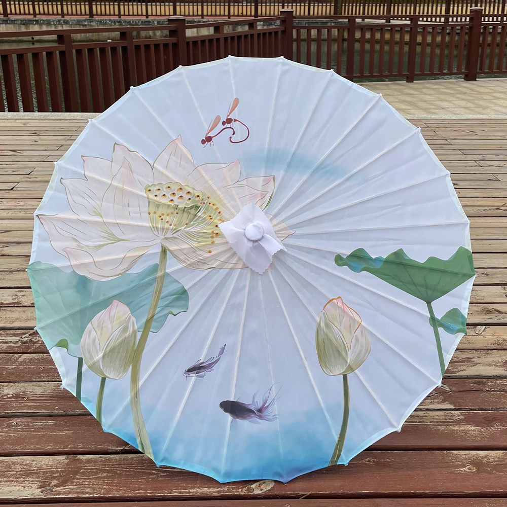 拾梦山水画油纸伞舞蹈演出场景布置吊顶装饰非遗纯手工制作汉服