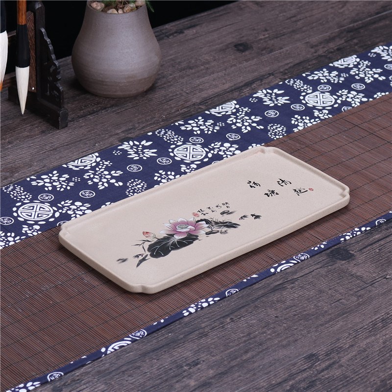 家用功夫茶具陶瓷紫砂粗陶小茶盘荼盘壶承茶承托盘茶托干泡台
