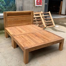 北方老榆木1.2米全实木单人双人床简约现代经济型大床新款架子床