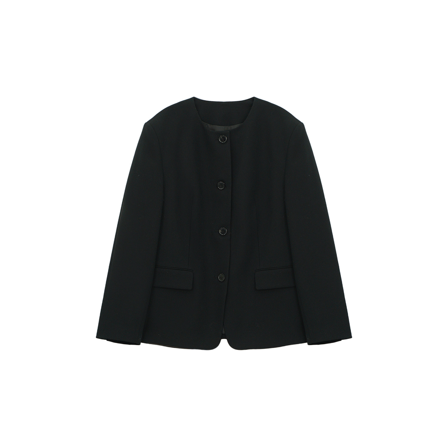 【二米粉丝专享】纯羊毛通勤时尚休闲圆领长袖西装外套51C031355