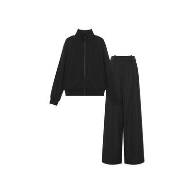 【巴依粉丝专享】弹力休闲套装黑色大方纯欲慵懒风女装52D202487