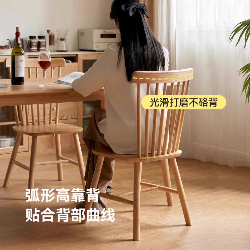 木餐椅用餐厅凳子靠背餐头桌椅中古温莎椅68911原木餐饮实家商用