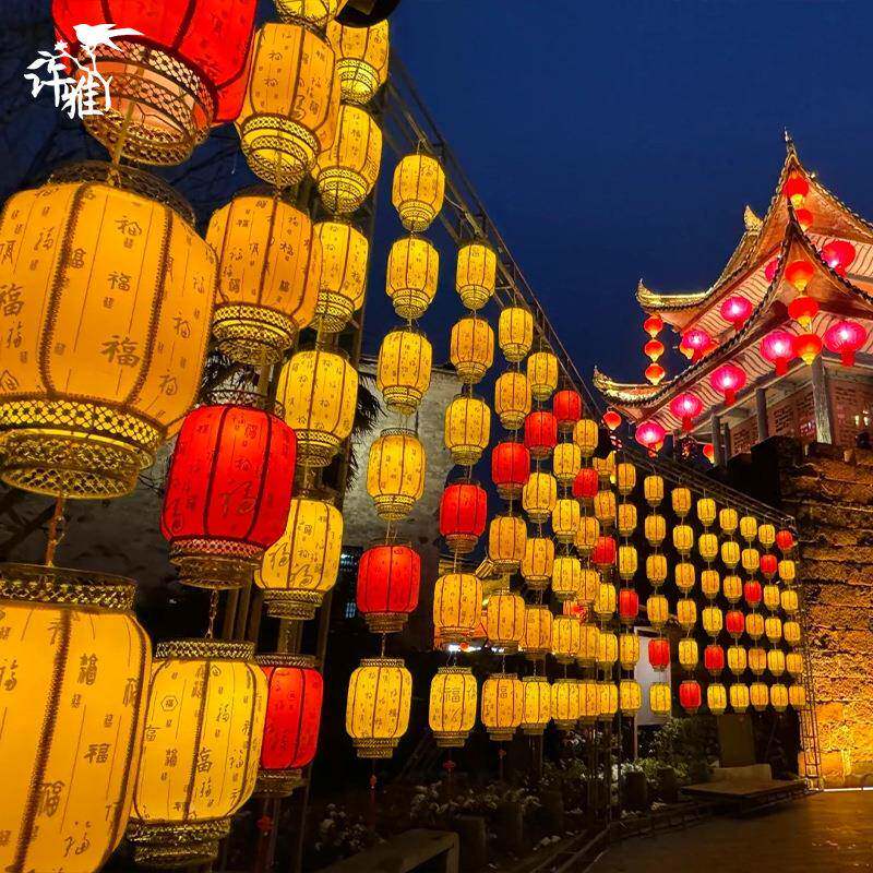 过年庆元宵中秋节灯会喜灯红笼太阳仿能led中式古庭院餐厅装XY-07