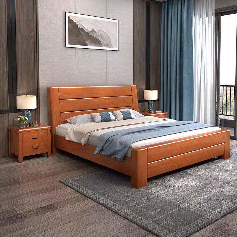 工实木床15米中式胡.IHD桃色双人床1具.8米大床卧室床家程婚床儿