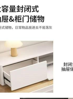 岩板下翻几门电现代tj-42484简约小户型奶油风实木茶柜客厅家用视