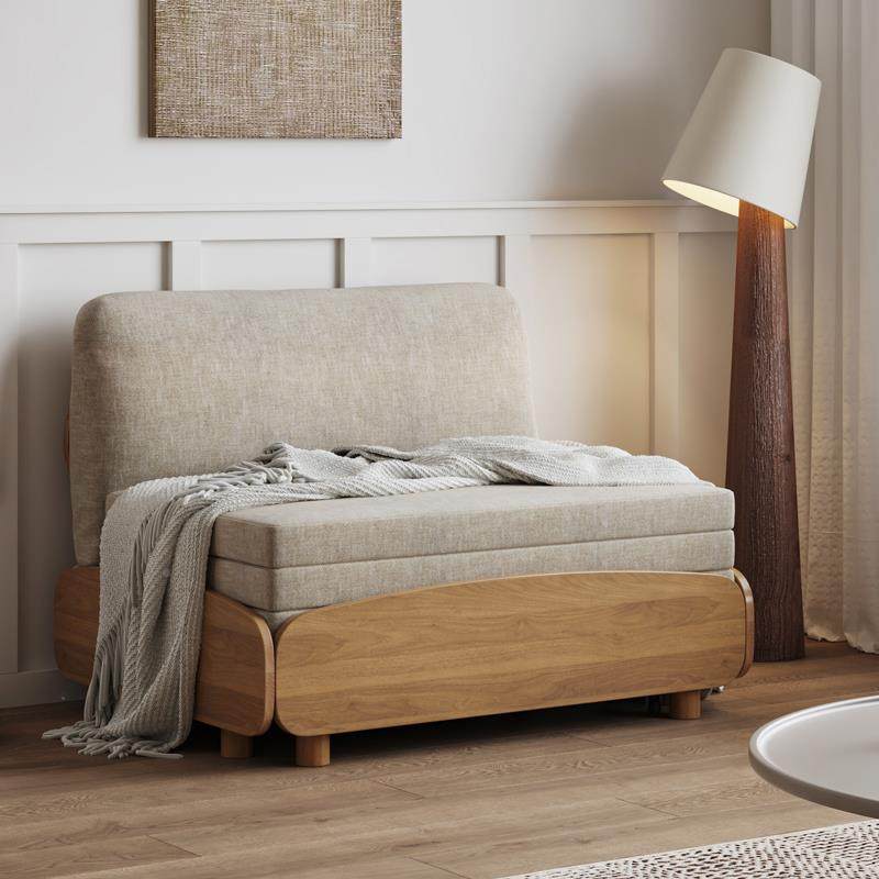 实沙发床两用缩小户型可折叠双人经济型推JOI单拉坐卧多功能伸木