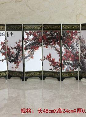 仿古漆器屏风饰摆小装件2HZ24578色木质小屏风华清沐特浴图