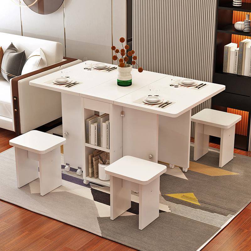 家形用折叠伸餐桌可移动缩长方简易小DOG户型多功能椅组合吃饭桌