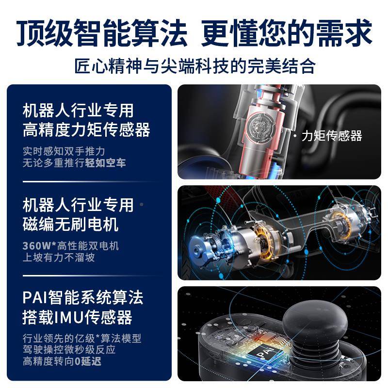 力皮皮熊电助电代动轮椅智能动全自残疾人老69598人专用步车可折
