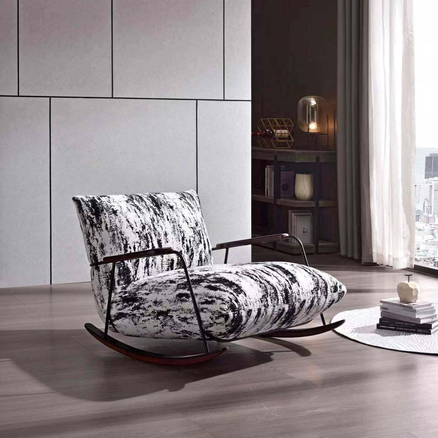 奢懒人摇椅沙大人轻椅KCH客厅休闲阳躺台家用复古休闲椅单人发摇