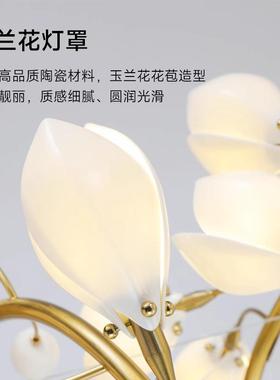 酒店别墅复式楼大吊JDX灯设计师创意玉兰l花厅客术oft艺挑高楼梯