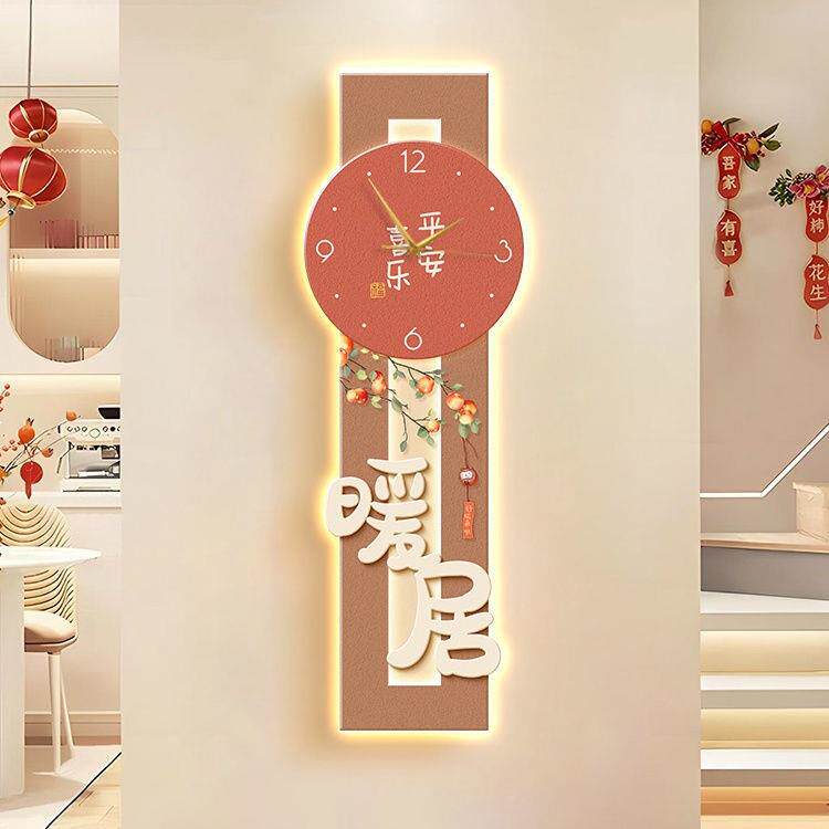 灯奶d油10056844风玄关装饰画平安喜走廊过道乐挂画竖版暖居钟表