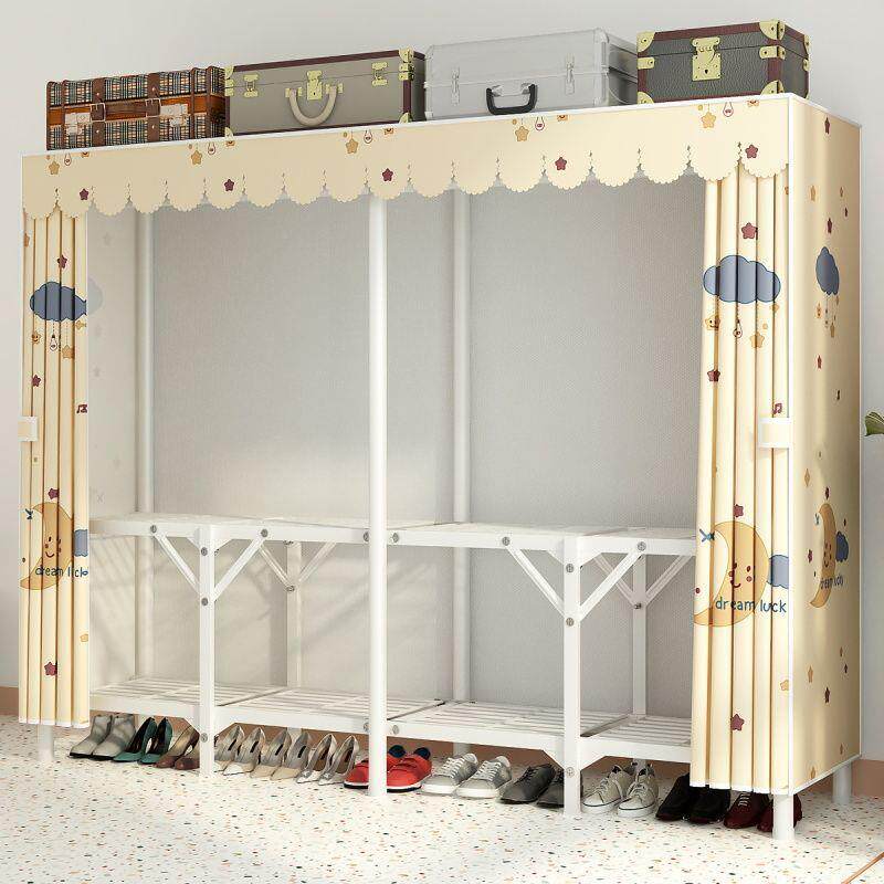 衣柜免装折叠耐布衣柜家N用卧室出加租房用简易安衣橱粗加固结实