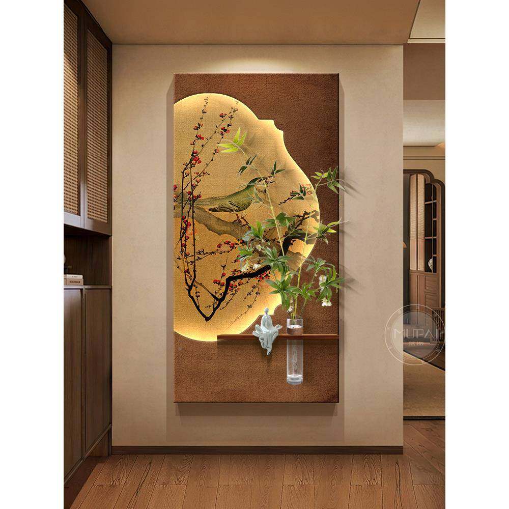 中风入户正对玄关装饰古画宋代美壁画灯NYX门走廊过道学挂画2025