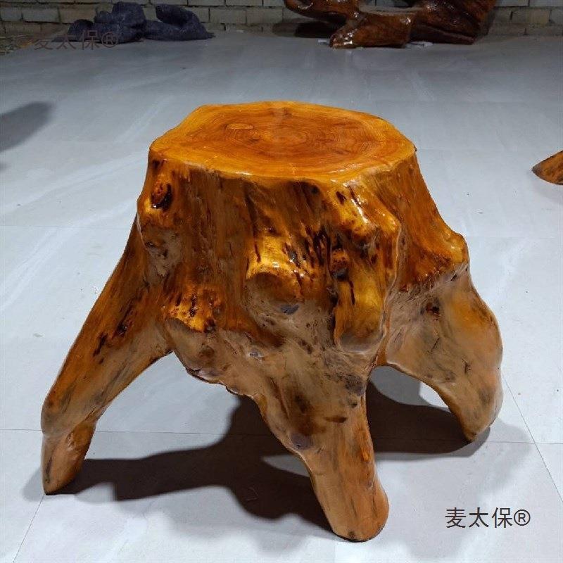 雕子树坐凳花架底368座实木圆墩子原木树桩根木桩木头h树垒凳麦太